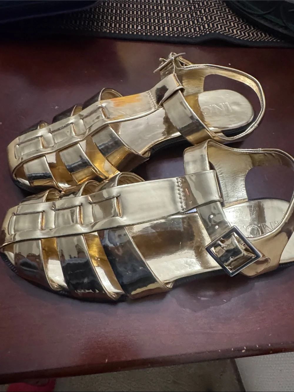 INC International Concepts Gold Strappy Gladiator Sandals